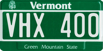 VT license plate VHX400
