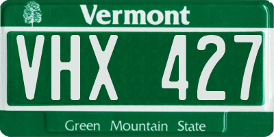 VT license plate VHX427