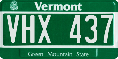 VT license plate VHX437
