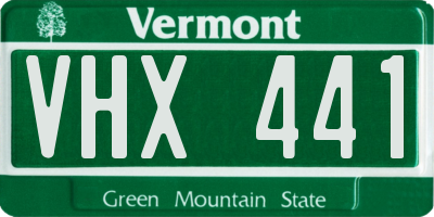 VT license plate VHX441