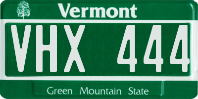 VT license plate VHX444