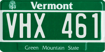 VT license plate VHX461