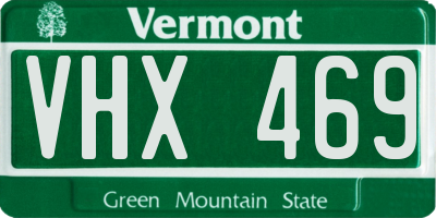VT license plate VHX469