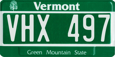 VT license plate VHX497