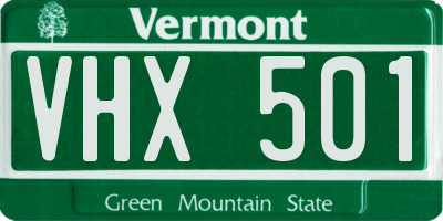 VT license plate VHX501