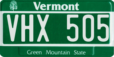 VT license plate VHX505