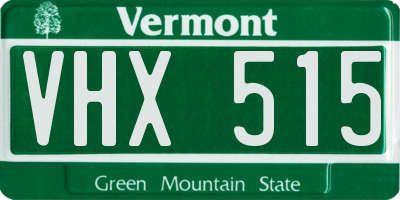 VT license plate VHX515