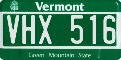 VT license plate VHX516