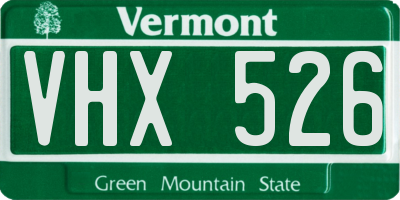 VT license plate VHX526