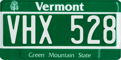 VT license plate VHX528