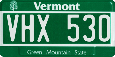 VT license plate VHX530