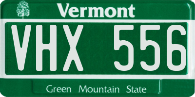 VT license plate VHX556