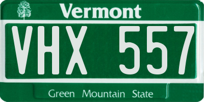 VT license plate VHX557