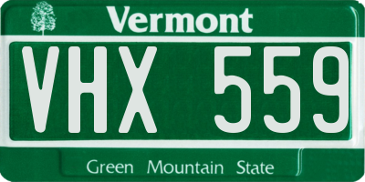 VT license plate VHX559