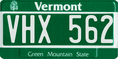 VT license plate VHX562