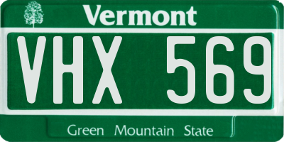 VT license plate VHX569