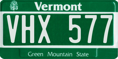 VT license plate VHX577