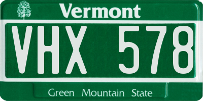 VT license plate VHX578