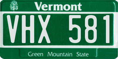 VT license plate VHX581