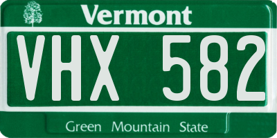 VT license plate VHX582
