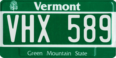 VT license plate VHX589