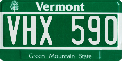 VT license plate VHX590
