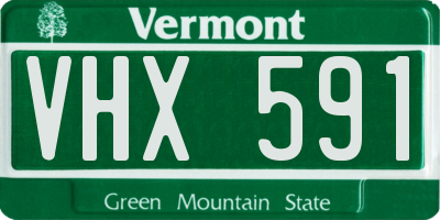 VT license plate VHX591