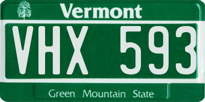 VT license plate VHX593