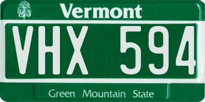 VT license plate VHX594