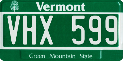 VT license plate VHX599