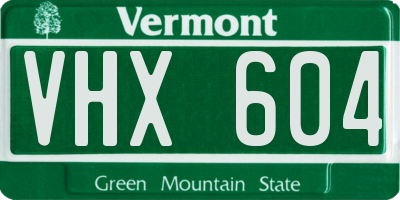 VT license plate VHX604