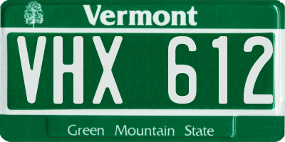 VT license plate VHX612