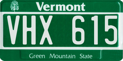 VT license plate VHX615