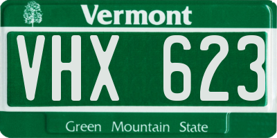 VT license plate VHX623