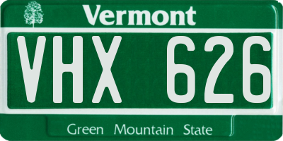 VT license plate VHX626