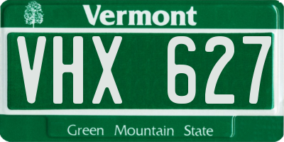 VT license plate VHX627