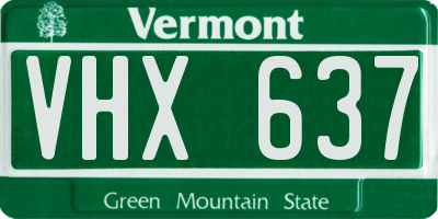 VT license plate VHX637