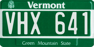 VT license plate VHX641