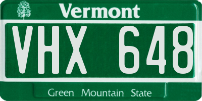 VT license plate VHX648