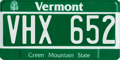 VT license plate VHX652