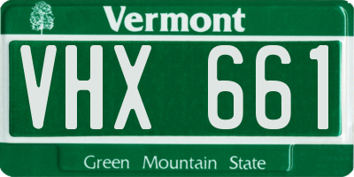 VT license plate VHX661