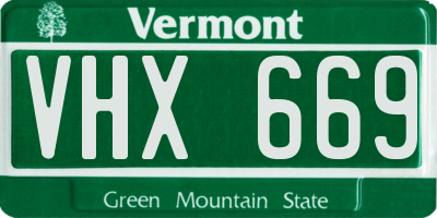 VT license plate VHX669