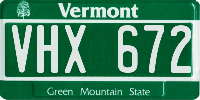VT license plate VHX672