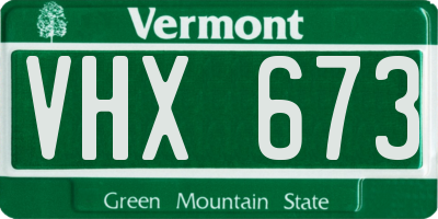 VT license plate VHX673