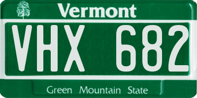 VT license plate VHX682