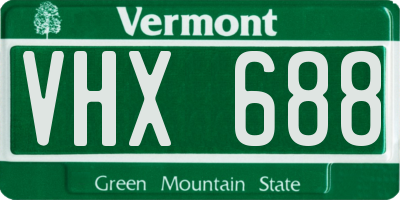 VT license plate VHX688