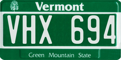 VT license plate VHX694