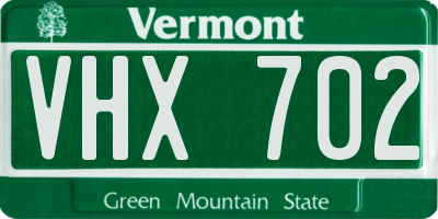 VT license plate VHX702