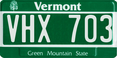 VT license plate VHX703