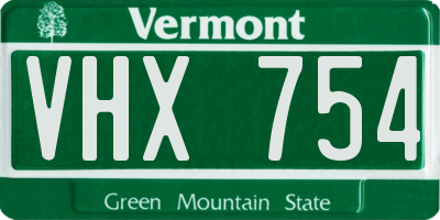 VT license plate VHX754